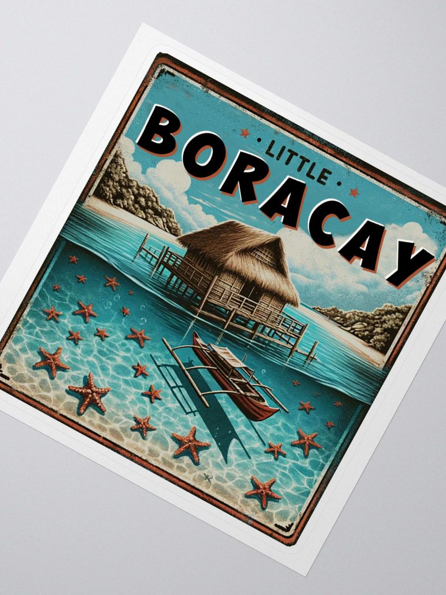 Little Boracay Sticker, Floating Cottage Balsa and Filipino Boat Bangka with Starfish, Calatagan Batangas product image (4)