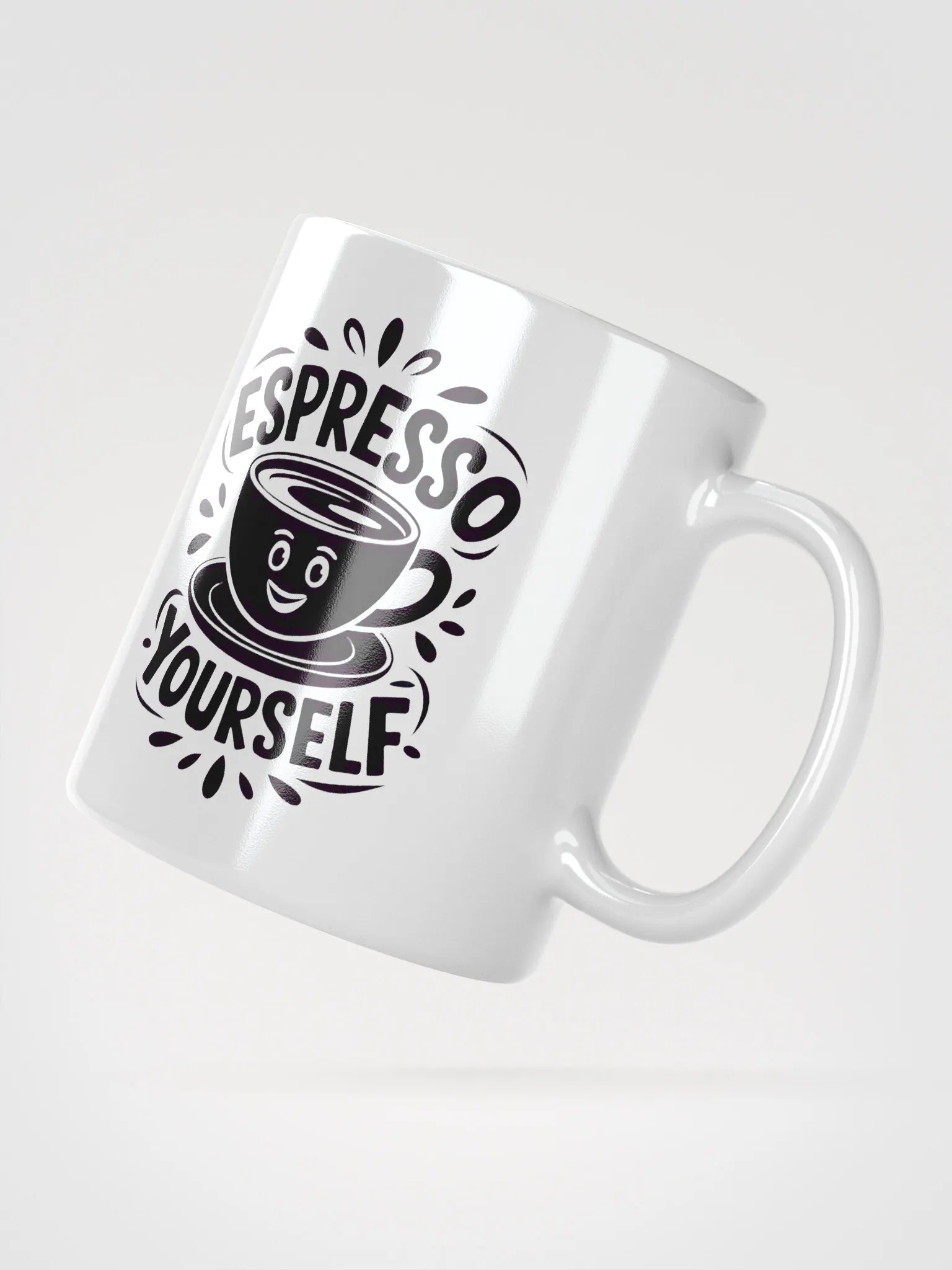 White Glossy Mug with Espresso Yourself Design product image (5)