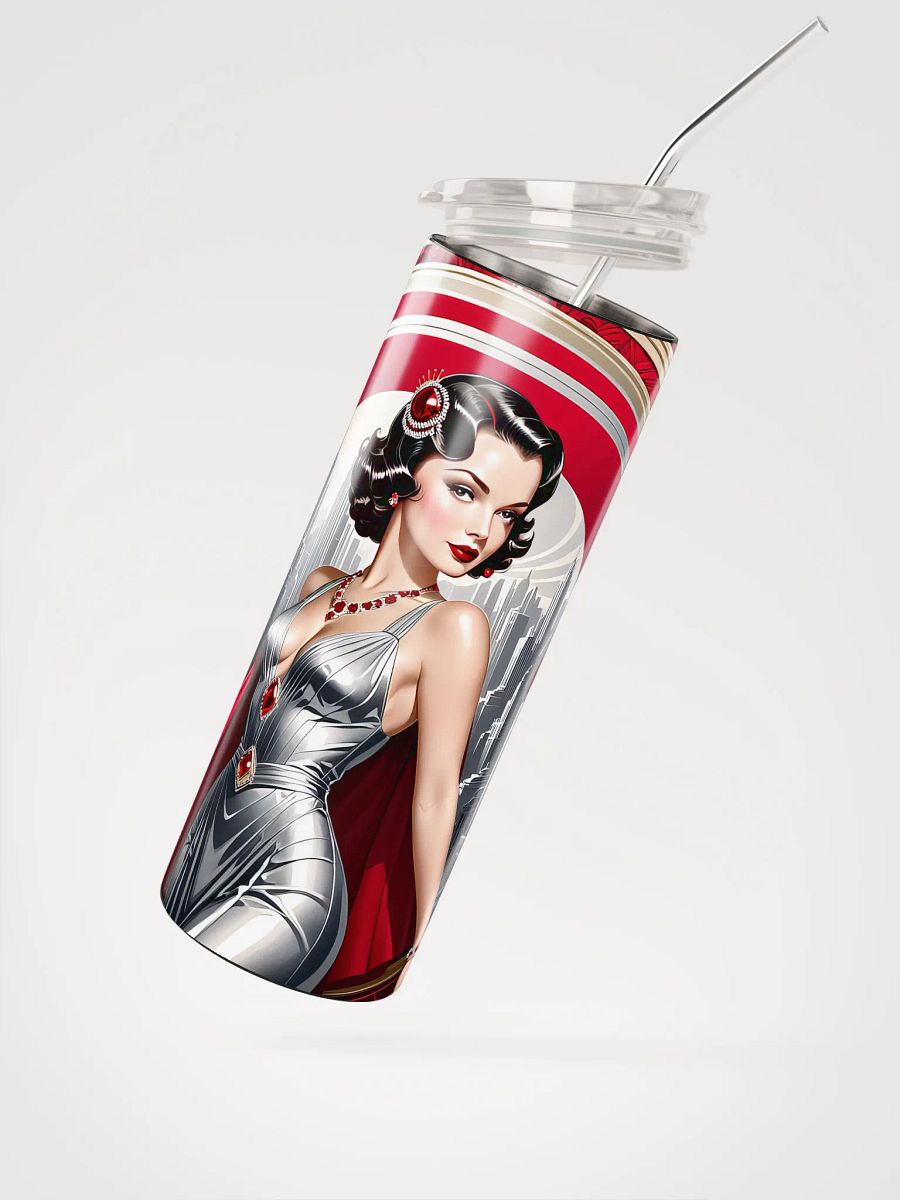 Art Deco Flapper Girl 20 oz Skinny Stainless Steel Tumbler - v5 product image (4)