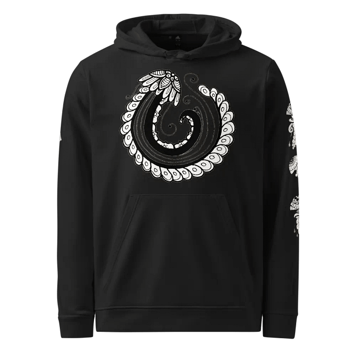 Monochrome Floral Jellyfish Fleece Hoodie product image (1)