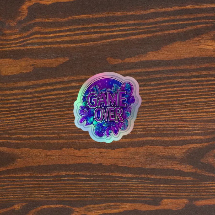 Game Over Holographic Sticker product image (5)