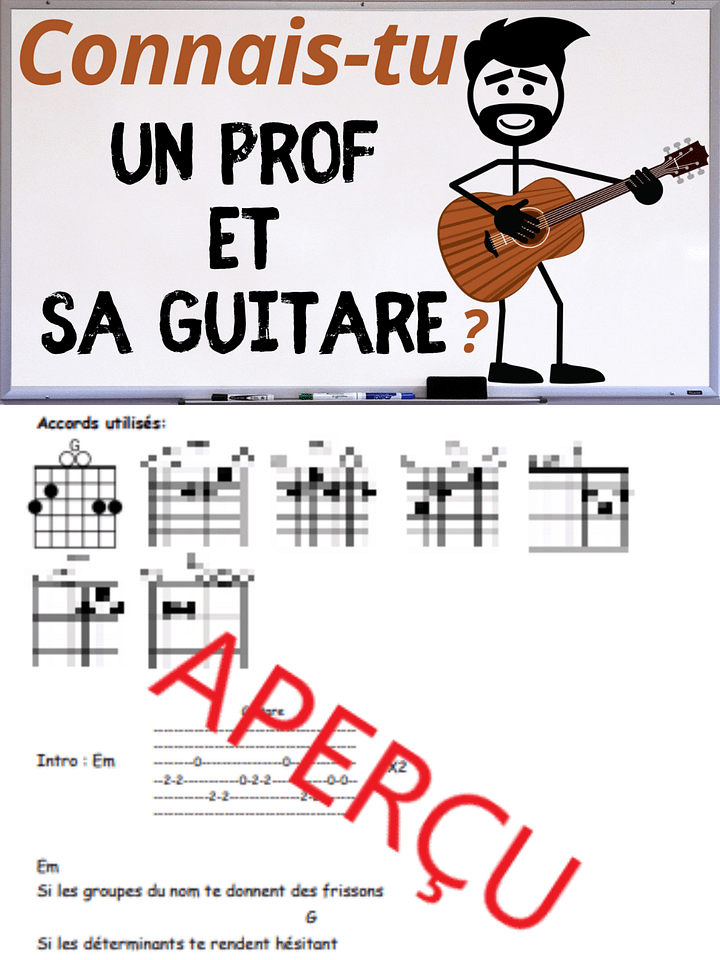 Connais-tu Un prof et sa guitare ? - Accords de guitare product image (1)