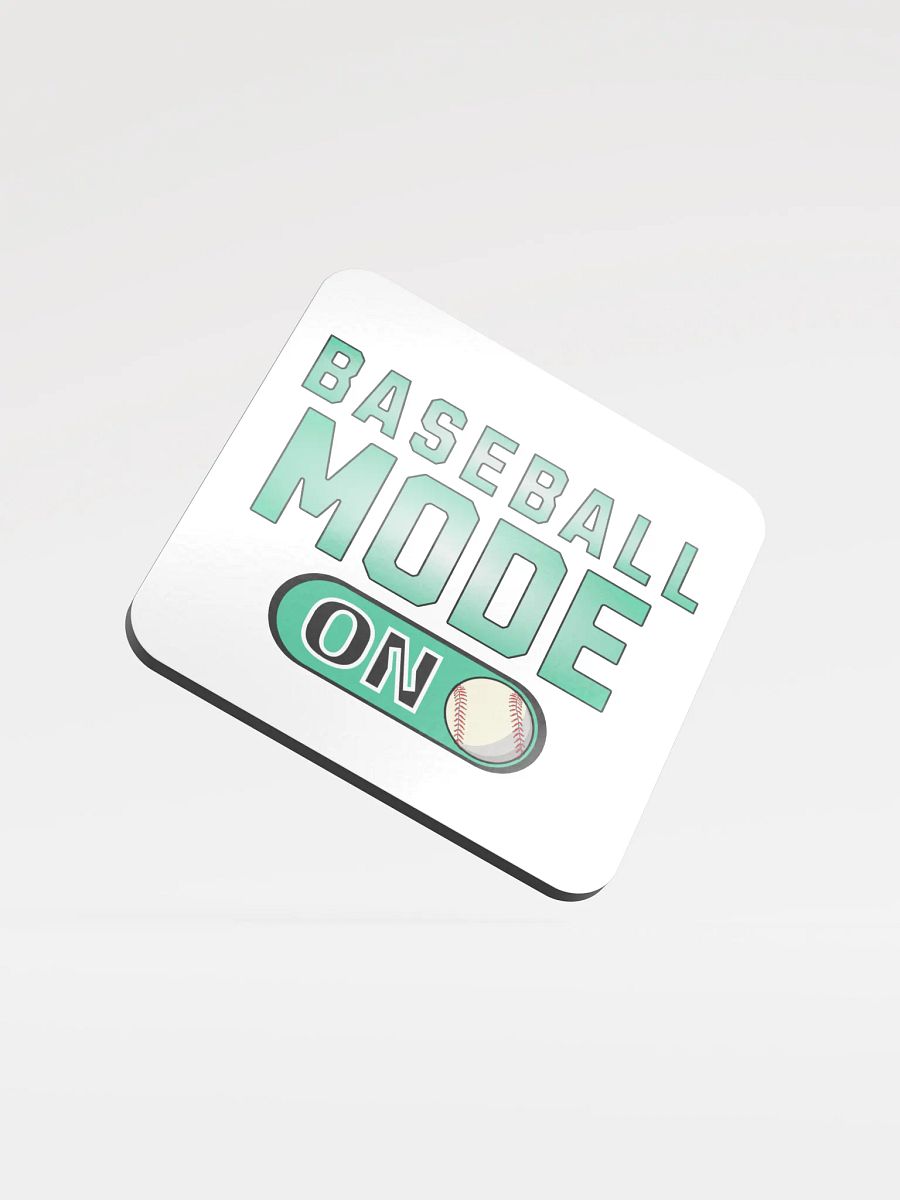 Baseball Mode On Glossed Cork Coaster product image (1)