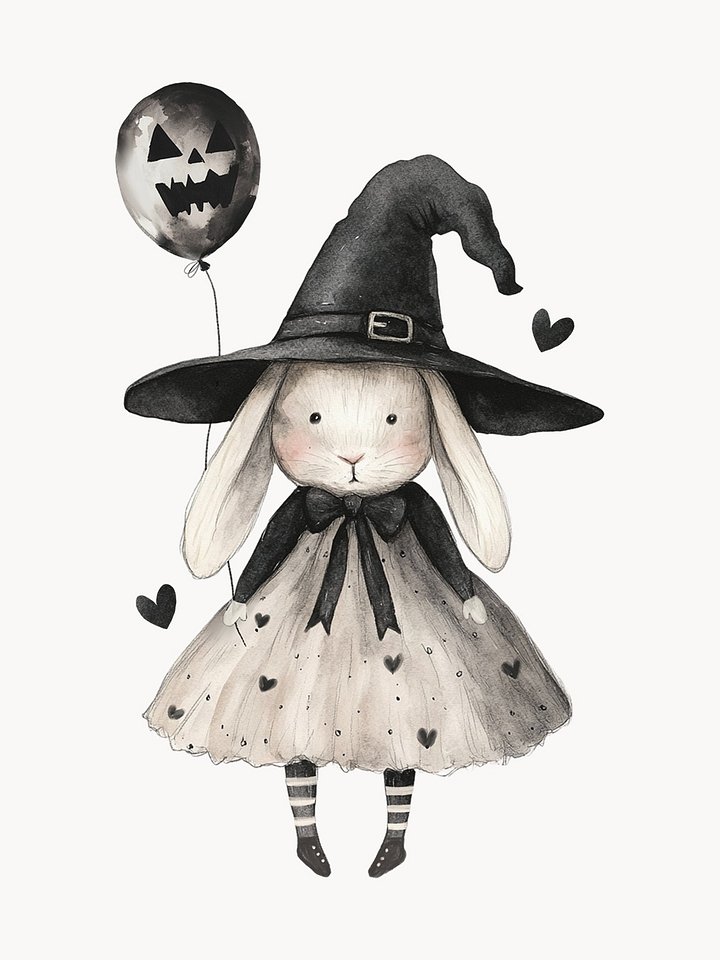 Bunny Witch - Clipart product image (1)