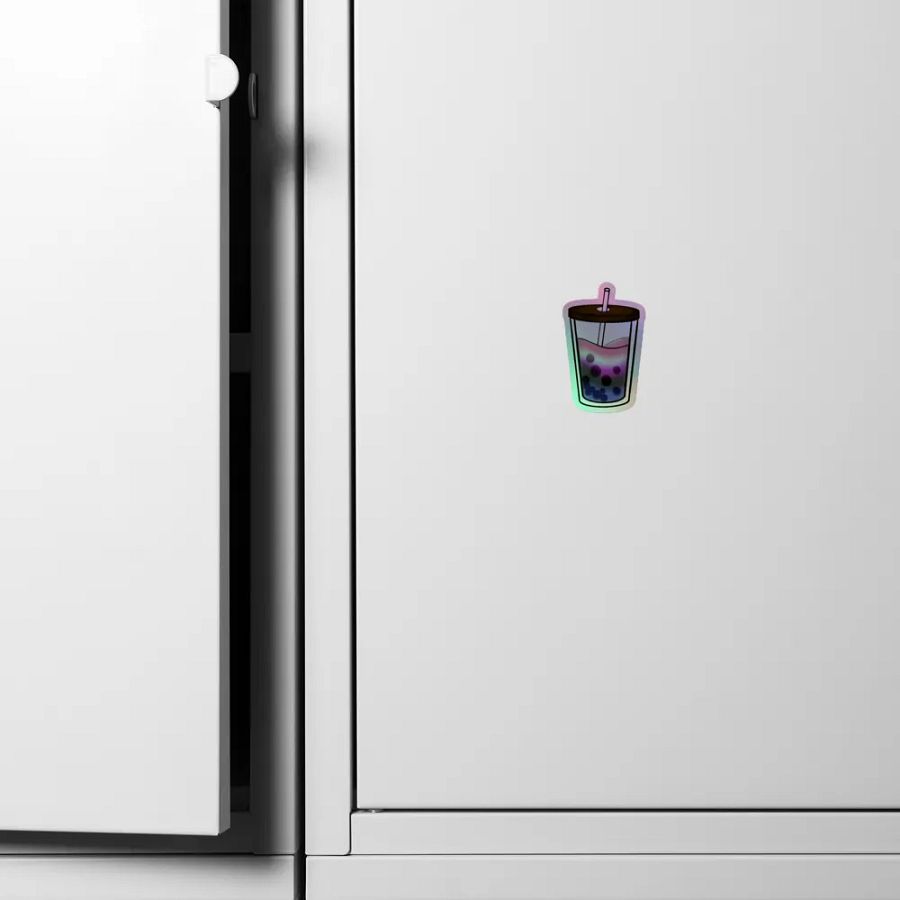Boba Tea Dreams Genderfluid Pride Holographic Sticker Sheet product image (4)