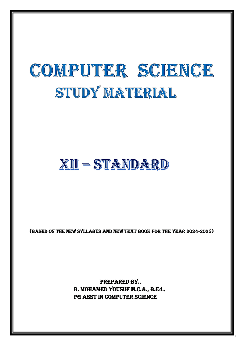 12th Computer Science Best Guide English Medium 2025