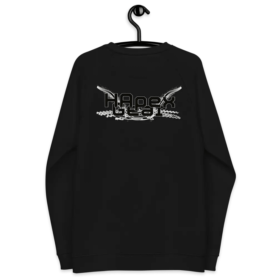Unisex Organic Raglan Sweatshirt - Black HApex Gear Black Logo product image (8)
