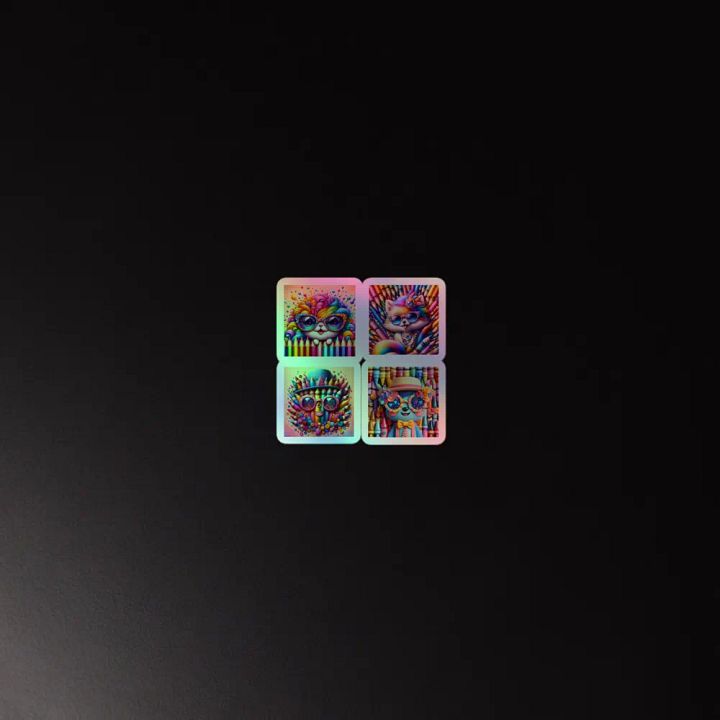 Whimsical Cat Creations Holographic Sticker Sheet product image (4)