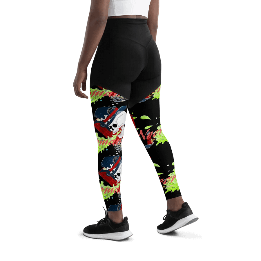 Skull Chaos All-Over Sports Leggings product image (11)