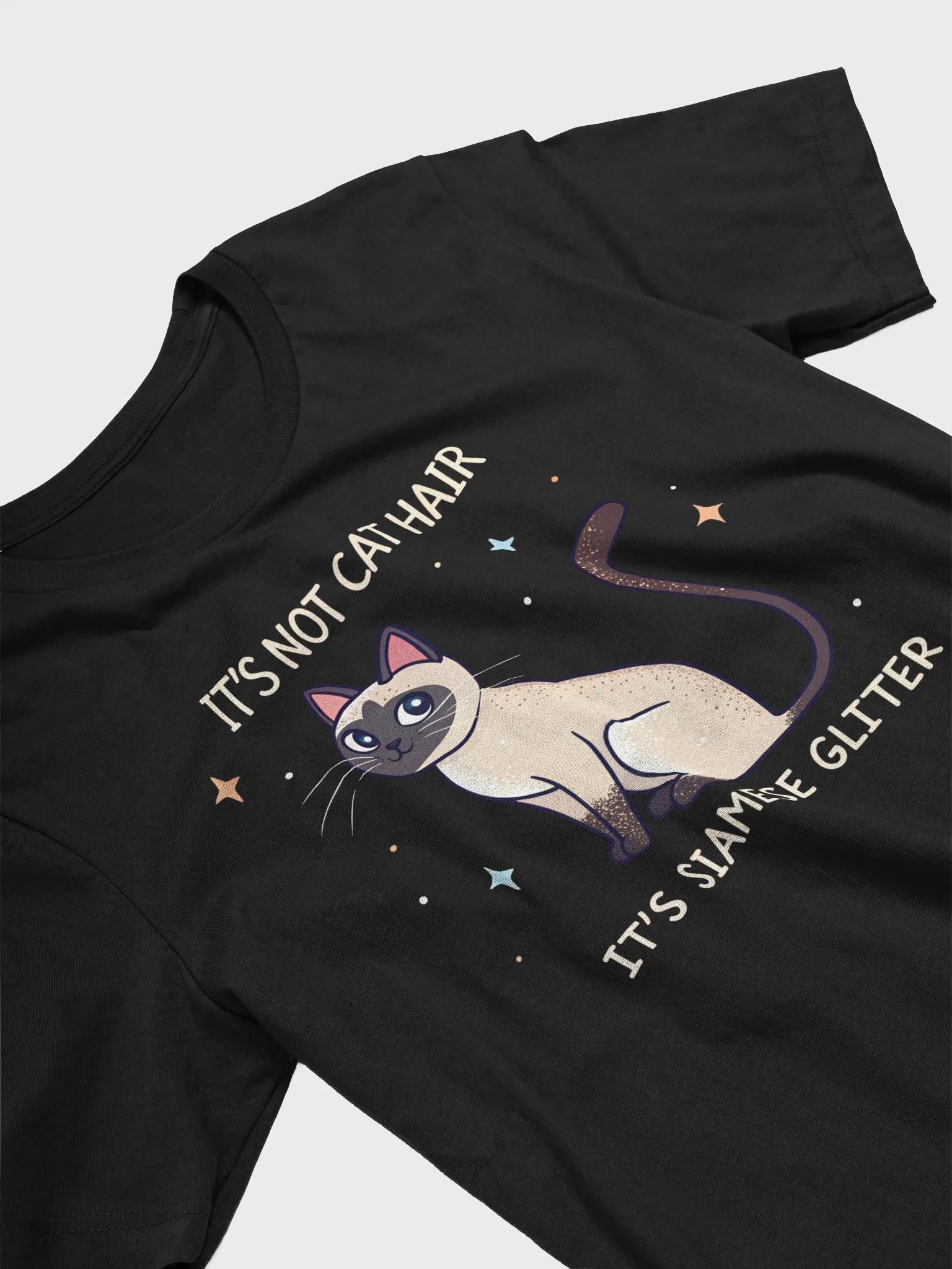It's Not Cat Hair It's Siamese Glitter T-Shirt | Funny Siamese Cat Lover Shirt product image (3)