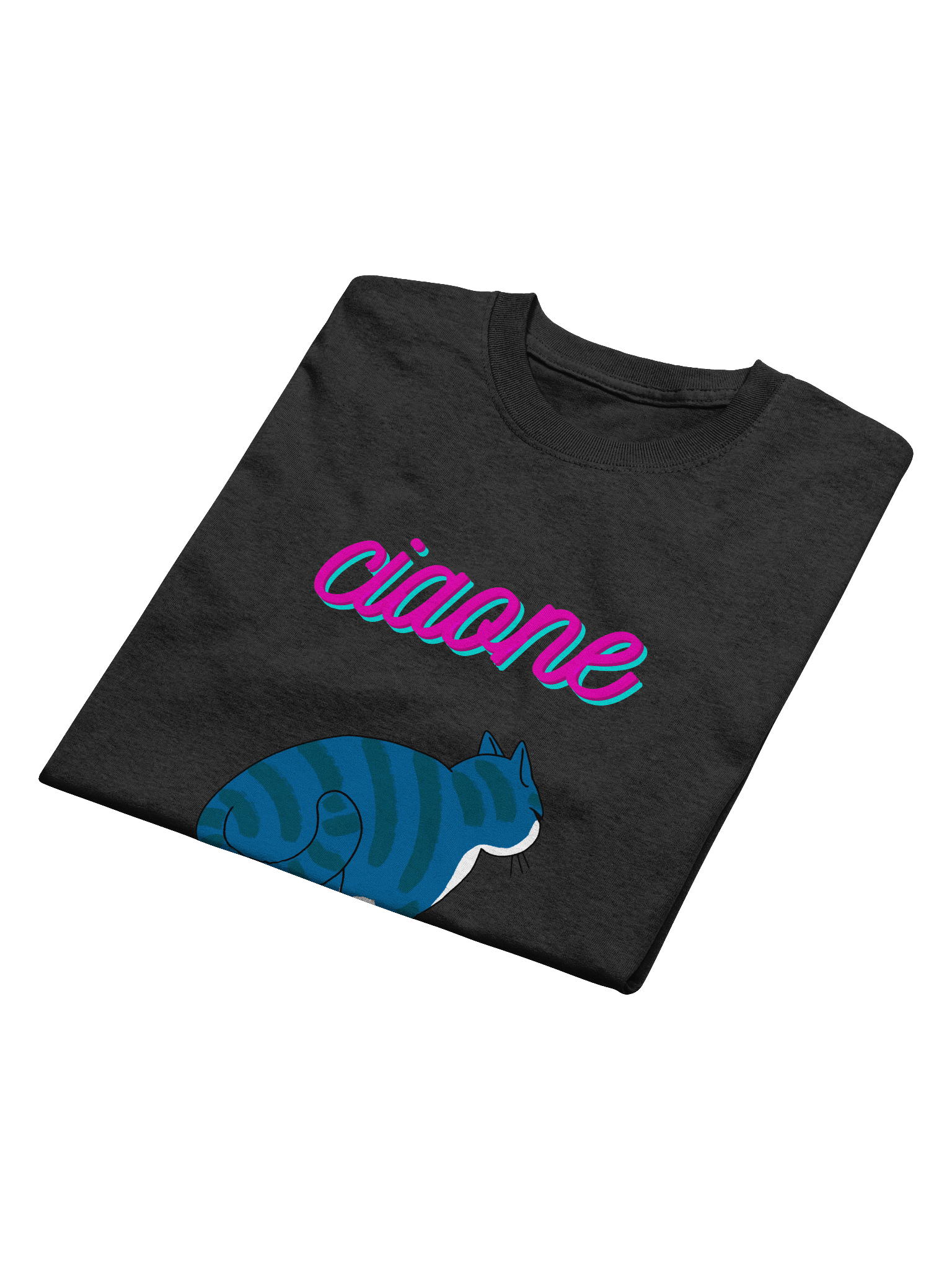 "Ciaone" Gatto Skater T-shirt Classica Multicolore product image (24)