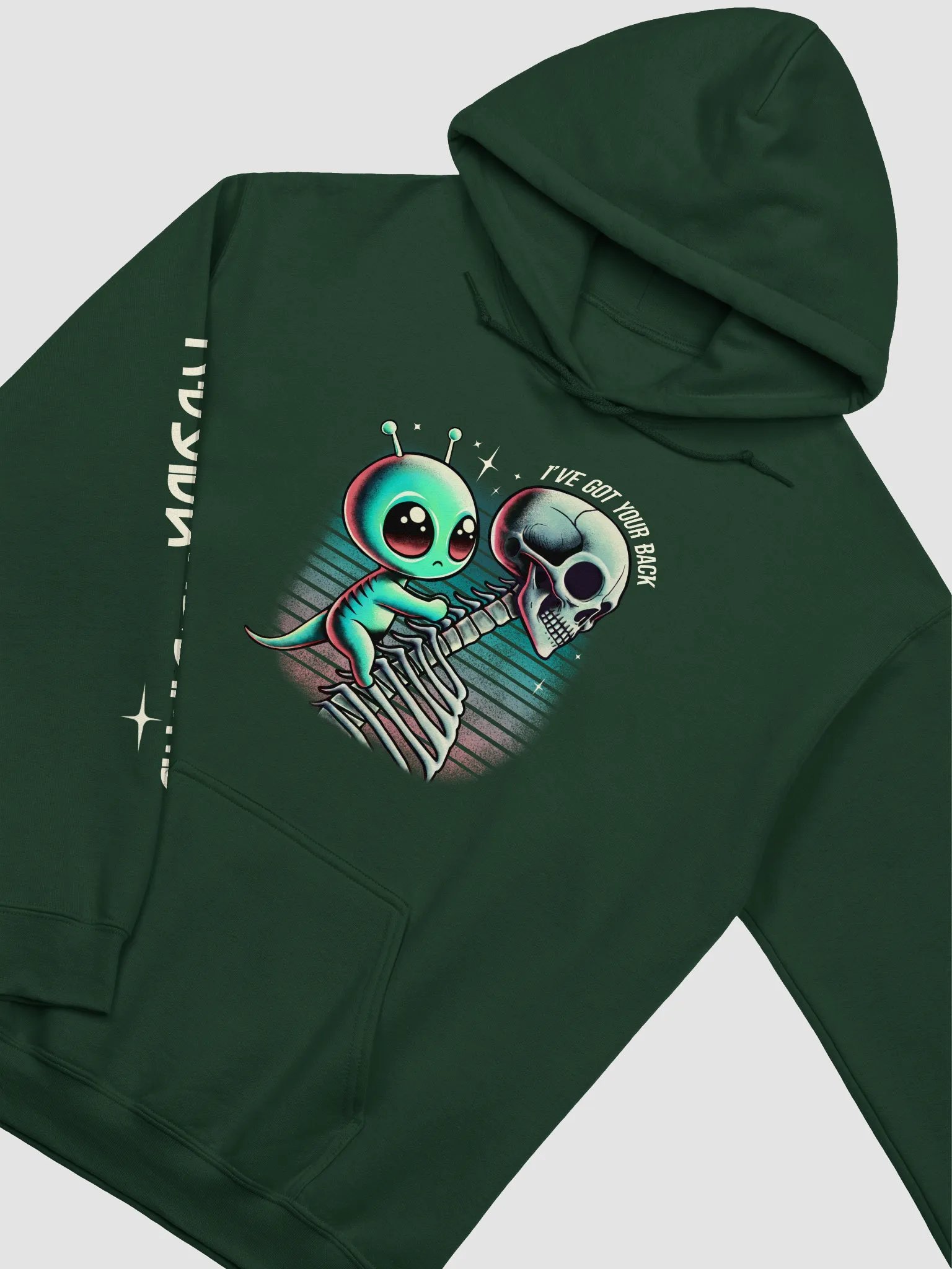 "I’ve Got Your Back" Alien Hoodie ( Sleeve Detail) product image (24)