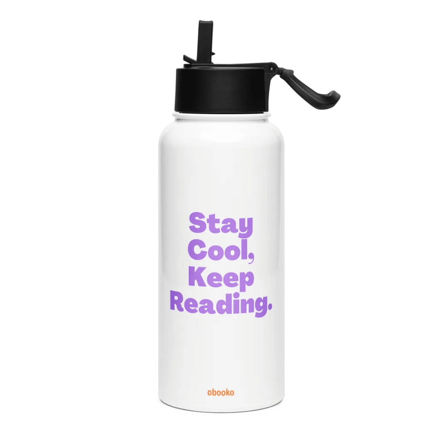 Water Bottle "Stay Cool, Keep Reading" Purple product image (1)