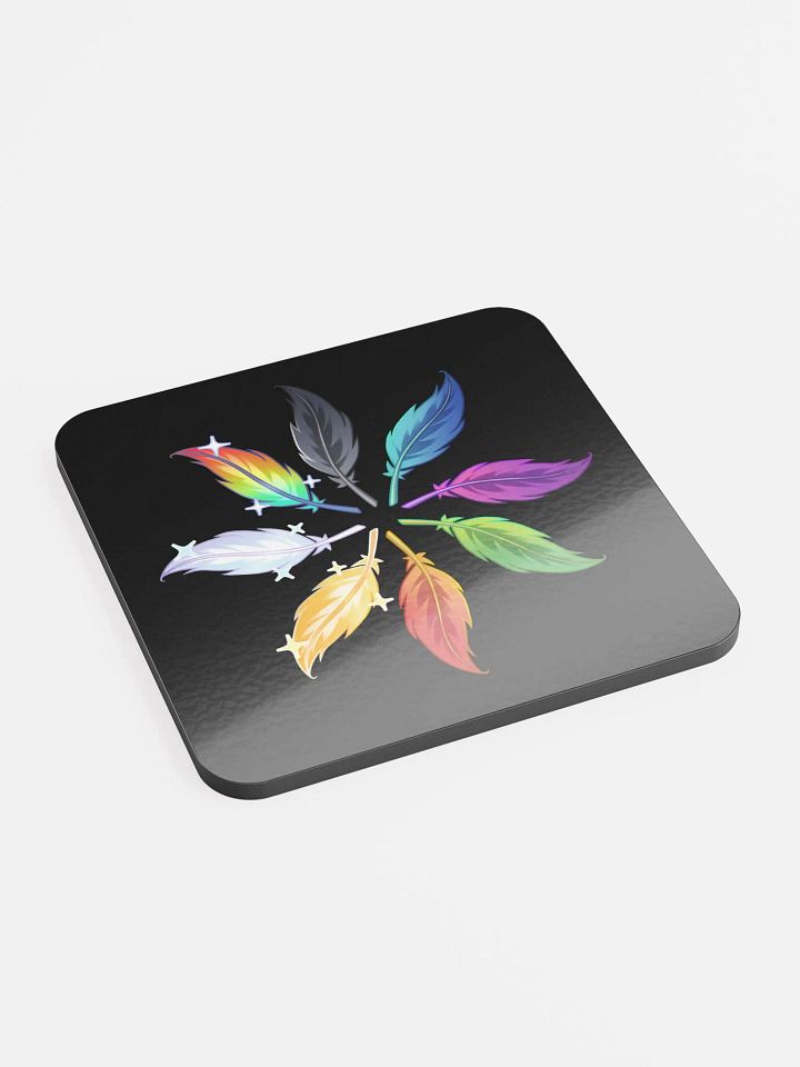 Circle of Feathers Coaster (Black) product image (1)