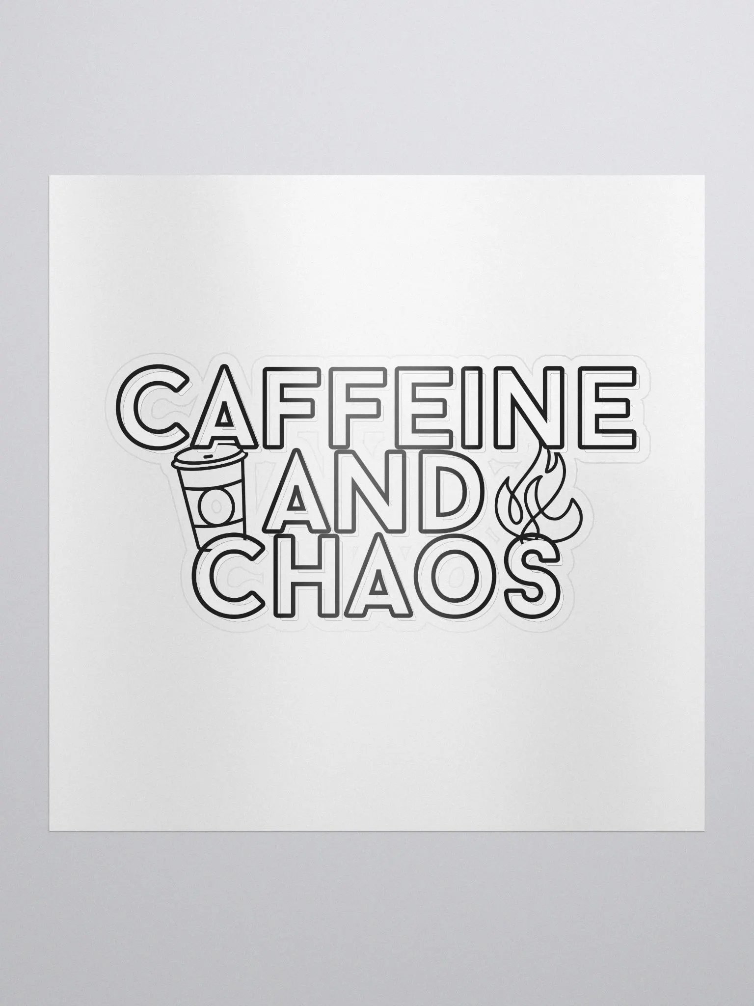 Caffeine and Chaos Kiss Cut Sticker product image (1)