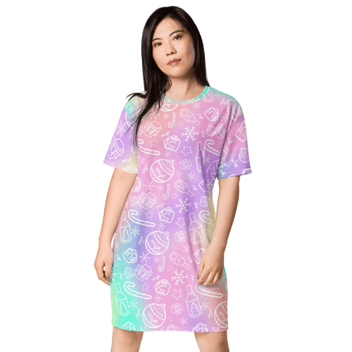 Limited Edition Christmas Tie Die T-Shirt Dress product image (1)