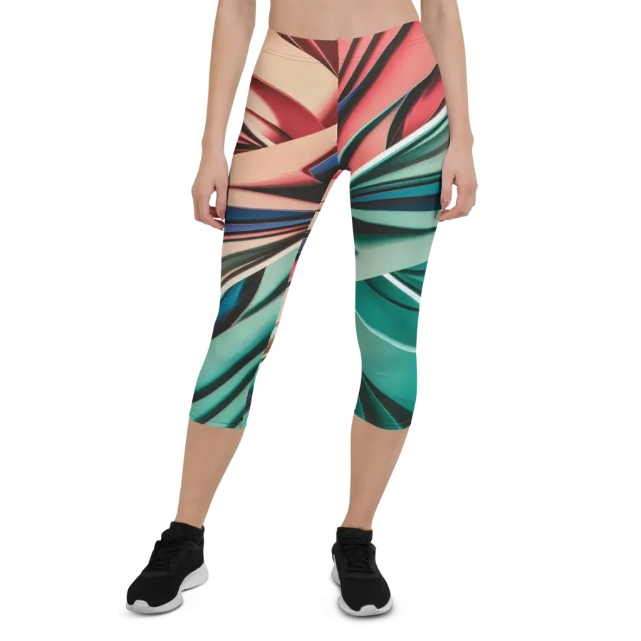 TDS Music Women's Capri Leggings with Abstract Geometric Print (XS-XL) product image (1)