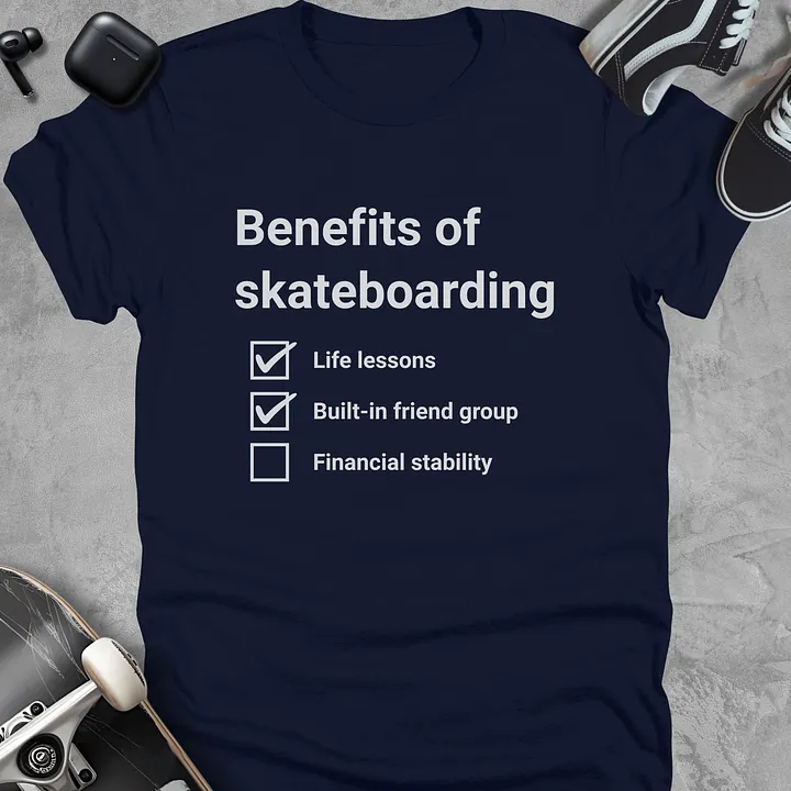 Benefits of skateboarding, Funny skate t-shirt, Unisex product image (3)