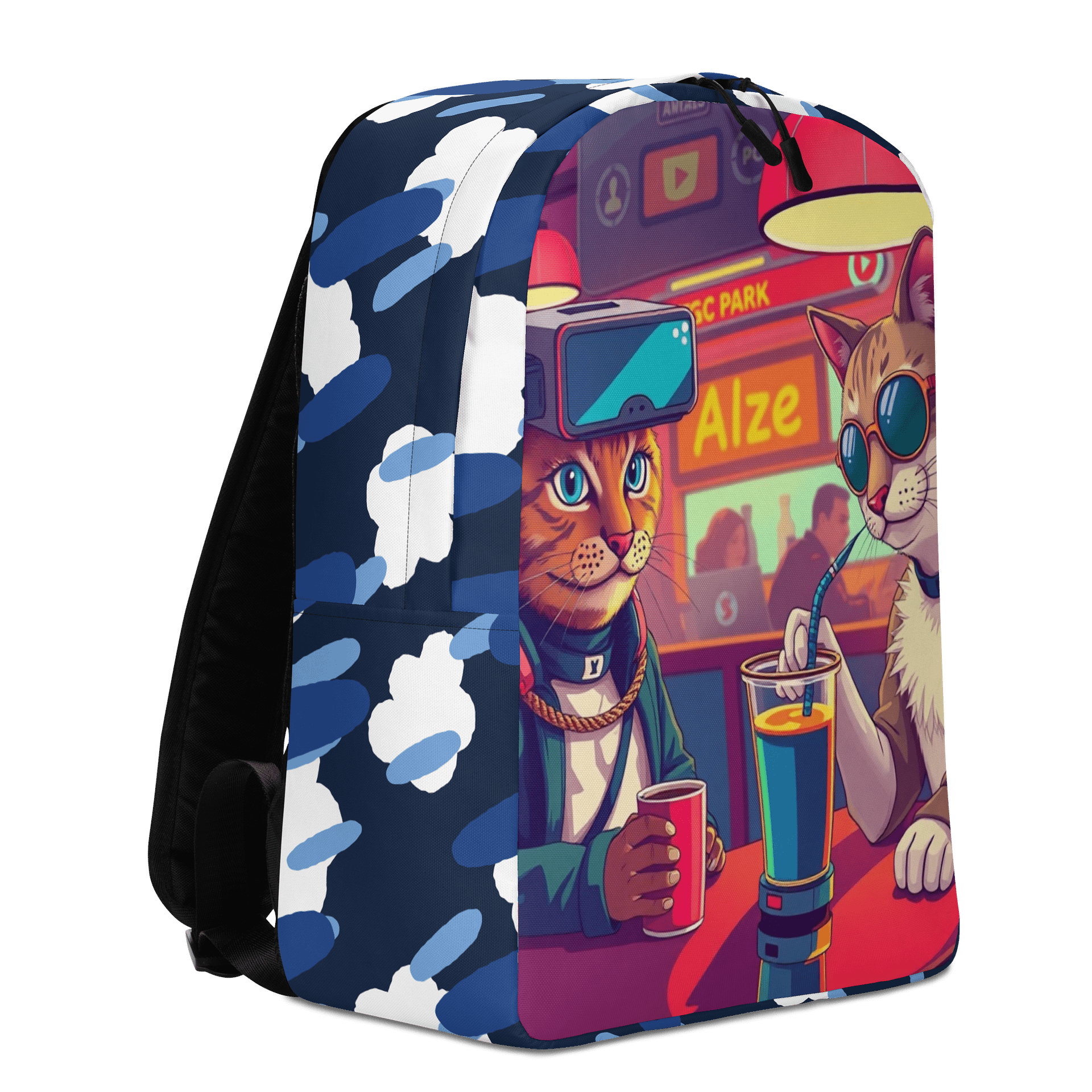 Minimalist Backpack-Tech vs. Chill: The Futuristic Cat Showdown product image (3)