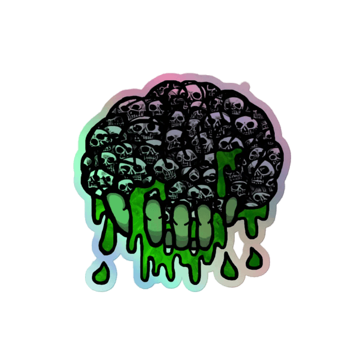 Eerie Skull Brain Holographic Sticker Sheet product image (2)