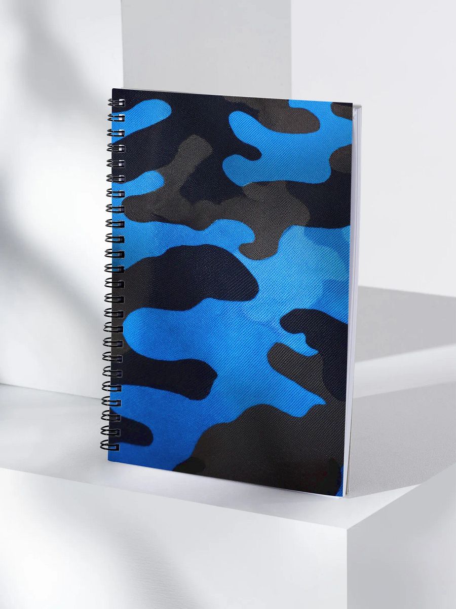 Spiral Notebook black and blue camo product image (4)