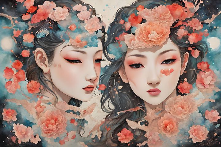 Gemini Dualities Unveiled: Surreal Cosmic Visions Decode The Twin Paradox product image (1)