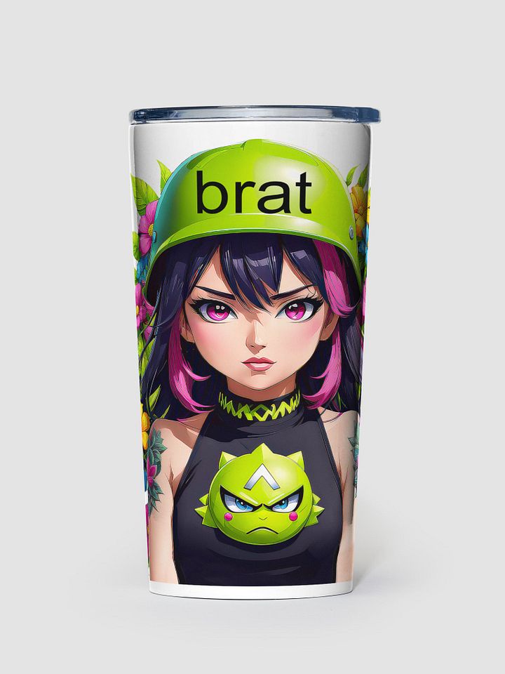 Brat 20 oz Tapered Stainless Steel Tumbler - White - Brat Life v6 product image (1)