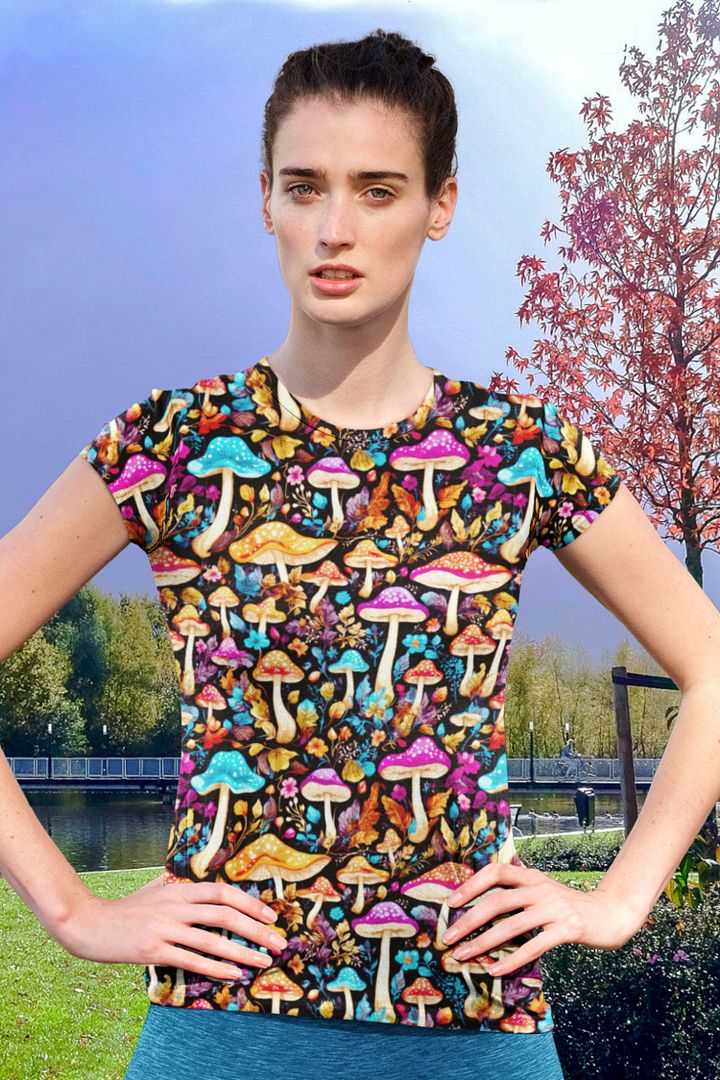 Mushroom Pattern All Over Print T-shirt product image (1)