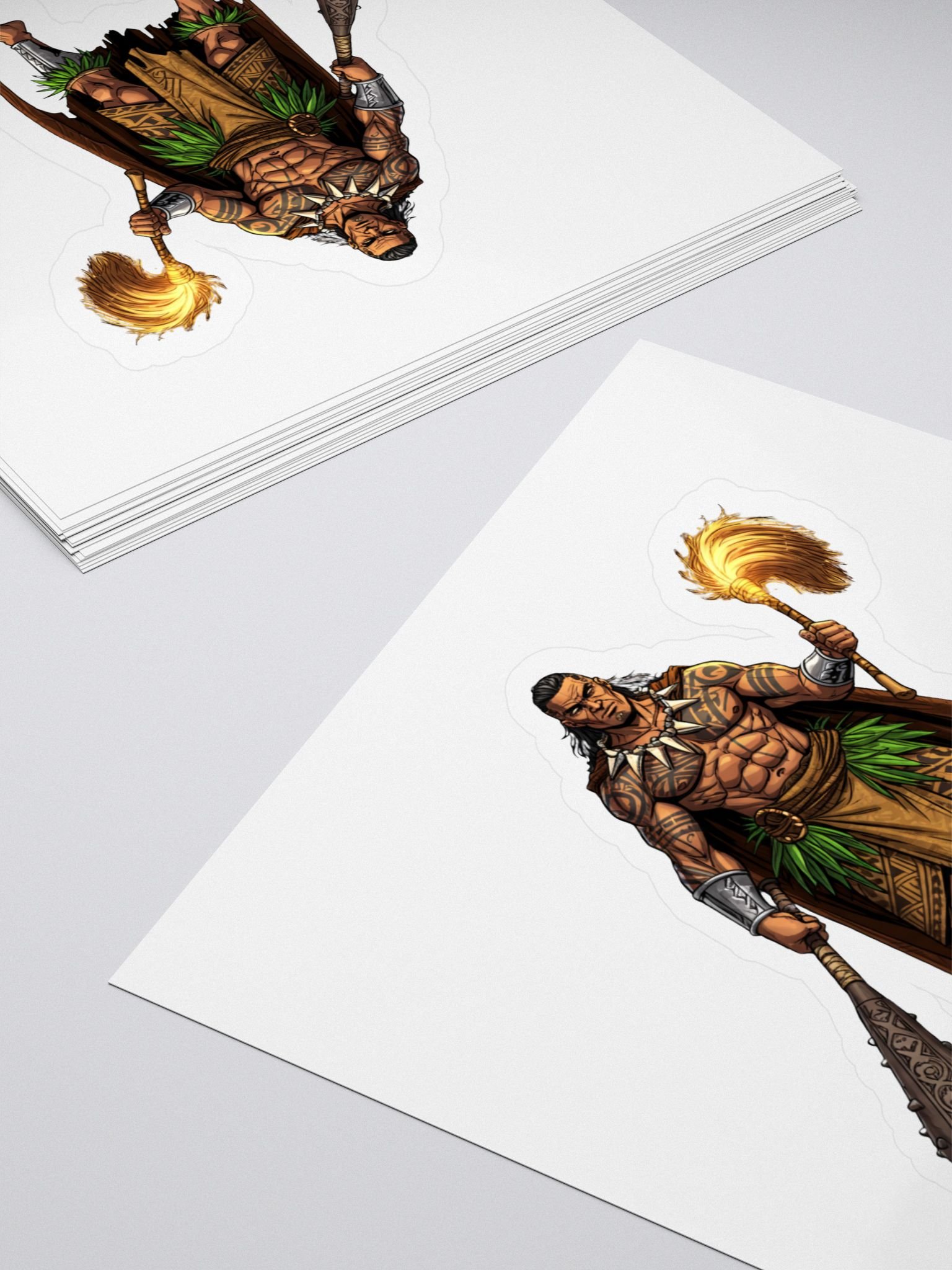 Samoan Matai Warrior Sticker – Polynesian Tribal Chief Tattoo Art Kiss Cut Sticker product image (4)
