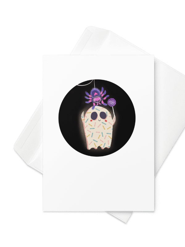 Little Ghost & Pet Spider - Greeting Card product image (3)