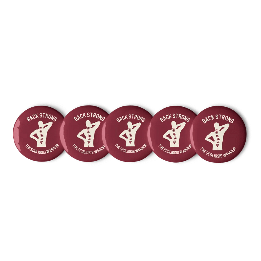 Scoliosis Warrior Button Set: Maroon product image (3)