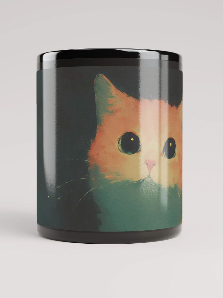Fluffy Cat Black Glossy Mug product image (1)