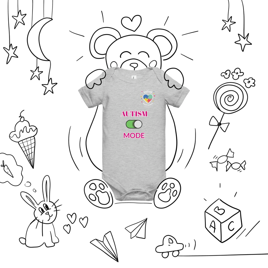 Autism Mode Puzzle Heart Baby Onesie product image (7)