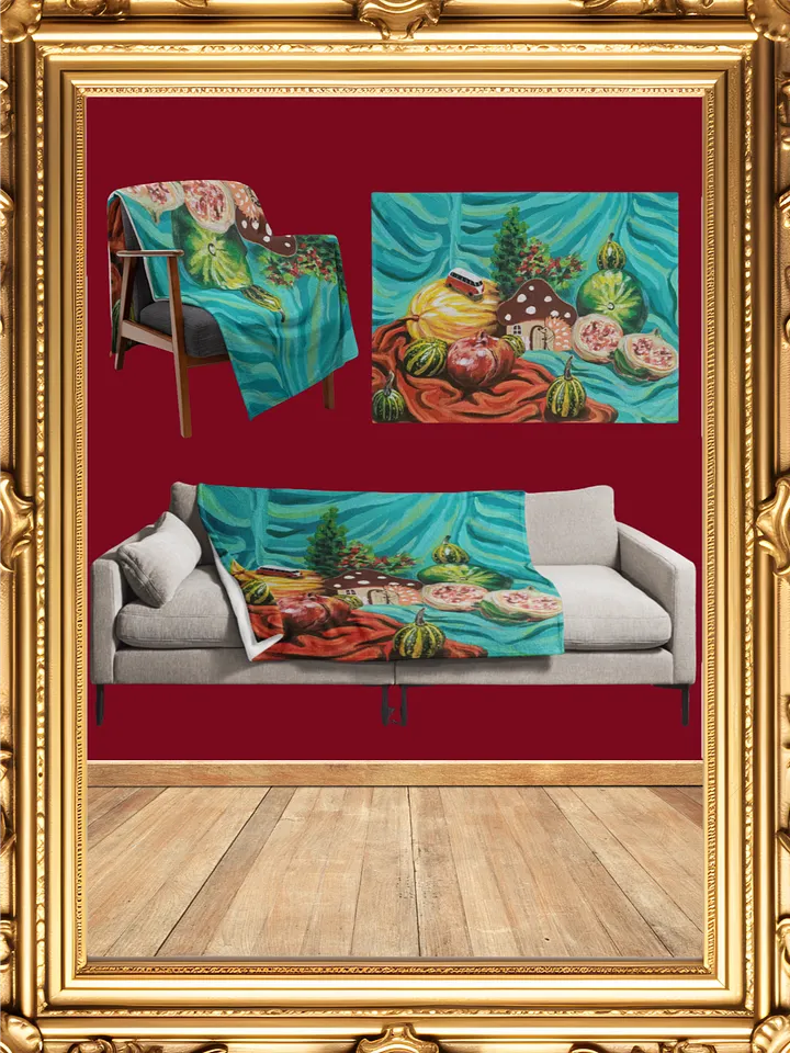 Whimsical Hedgehog Mushroom Sanctuary Blanket product image (2)