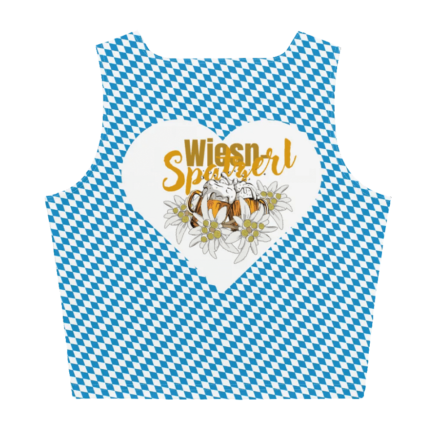 Wiesn-Spatzerl Crop T-Shirt Oktoberfest Bayerische Rauten-Blau-Weiss product image (4)
