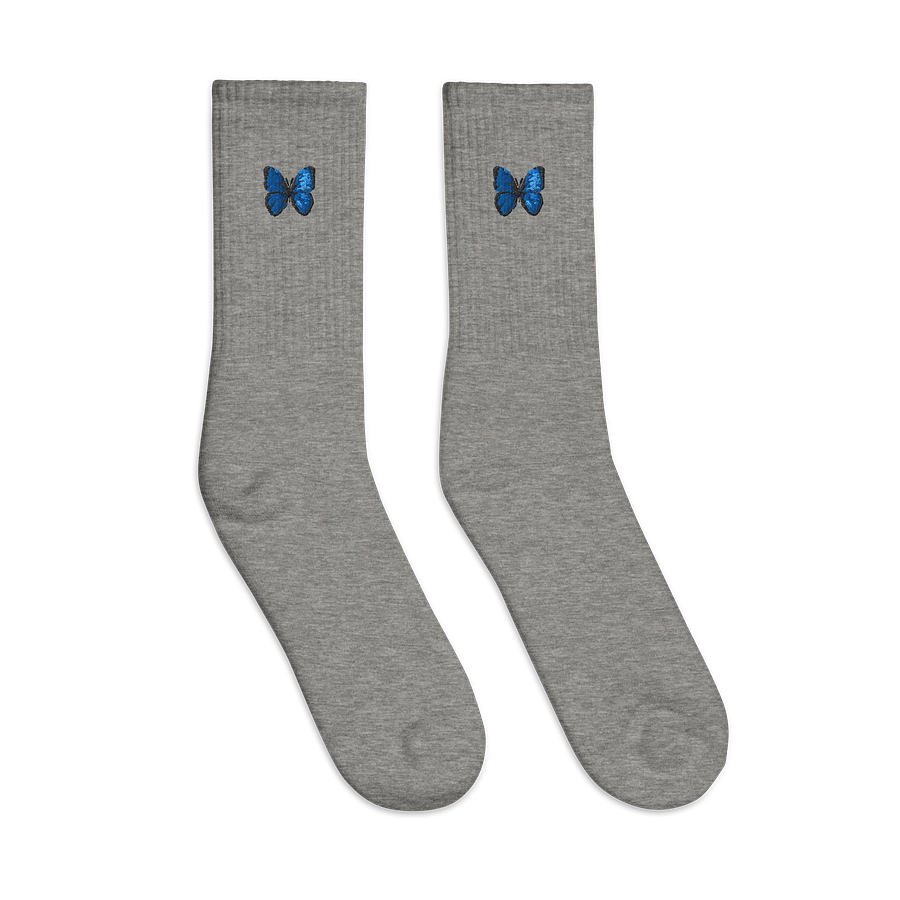 Vibrant Wings Blue Butterfly Embroidered Socks product image (5)