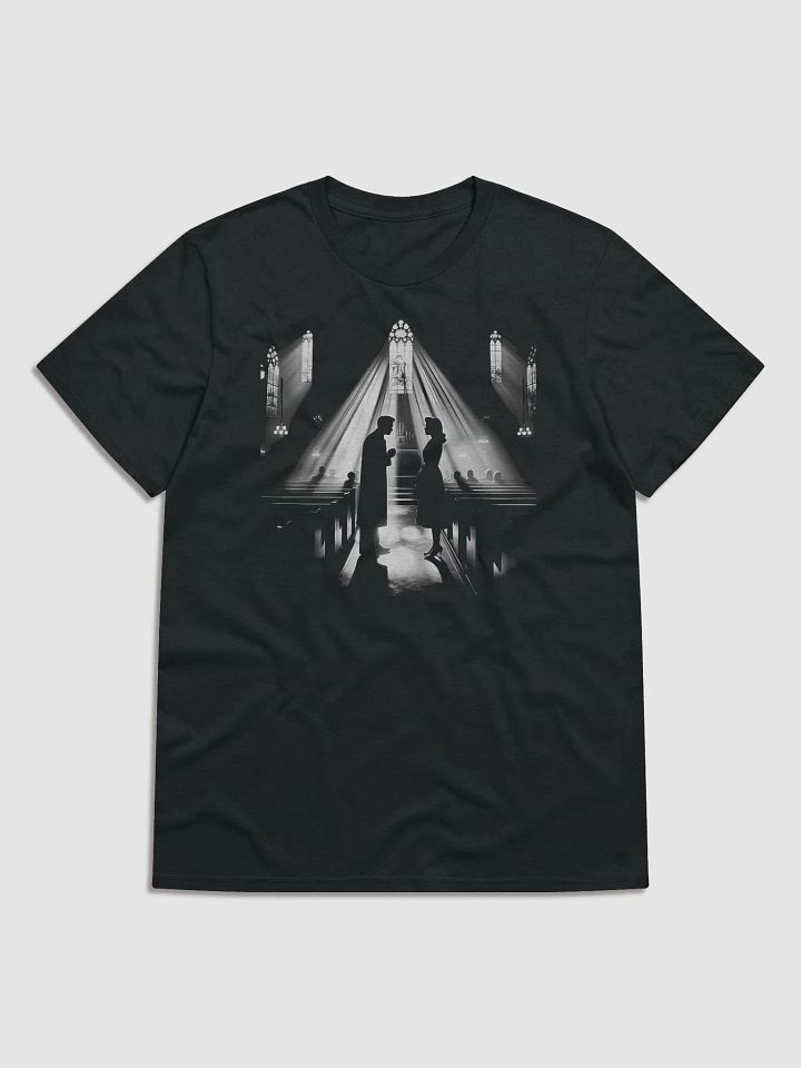 Sacred Noir: Whispered Vows in Light and Shadow (Front Print Womens Tee) product image (1)