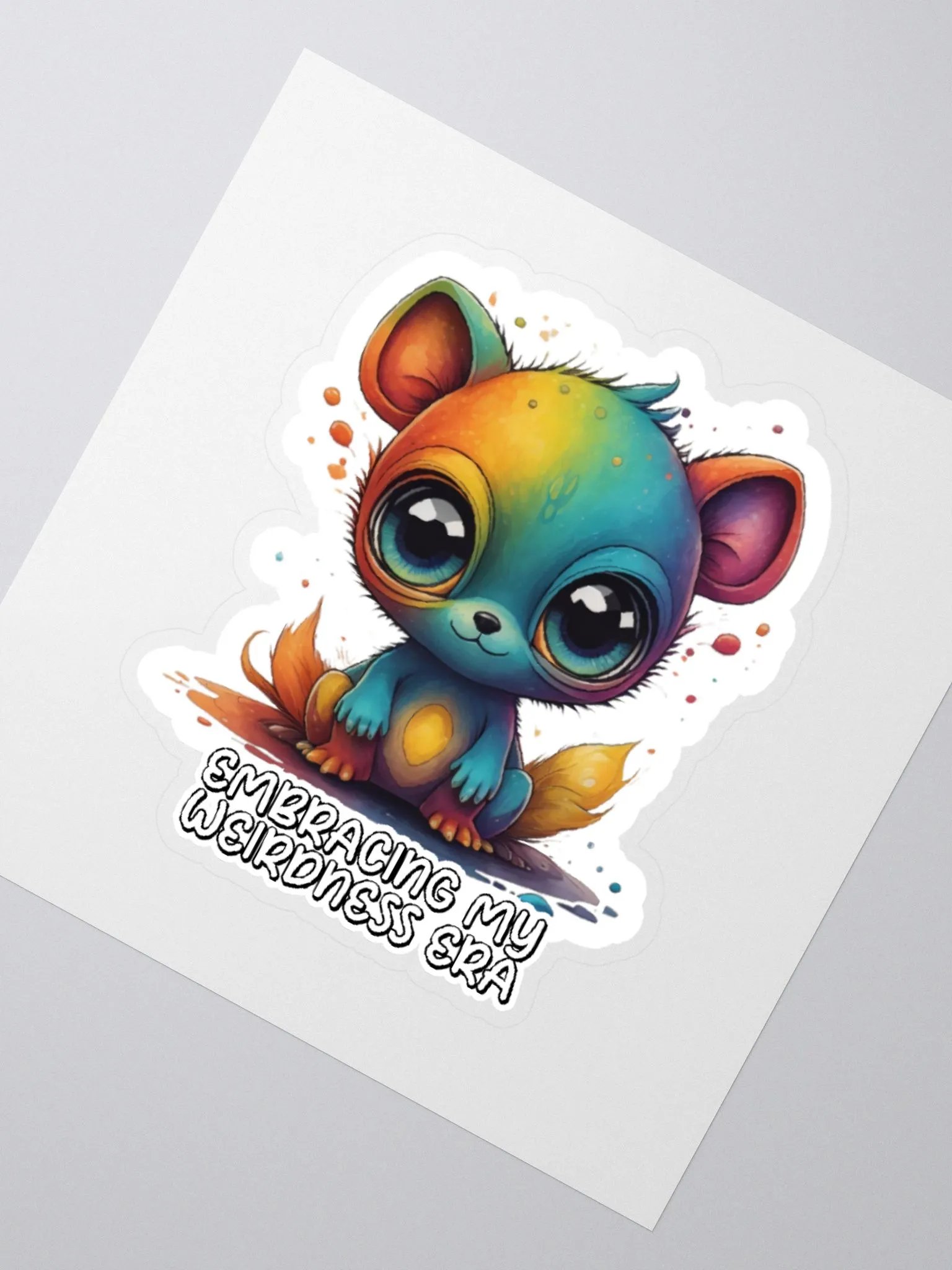 Kawaii Alien-Kawaii Creature-Cute & Cuddly Sticker-Rainbow Sticker-LGBTQIA+ Sticker product image (5)