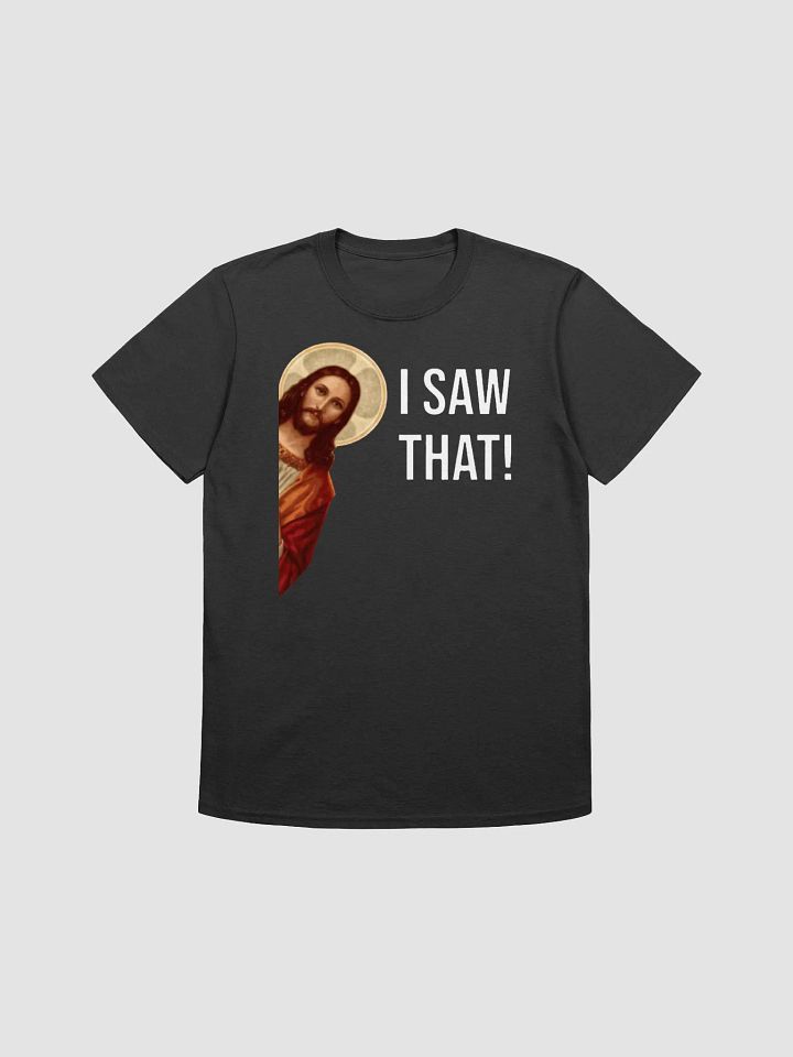 Saintly Surveillance: Jesus Sees All Men's Tee product image (2)