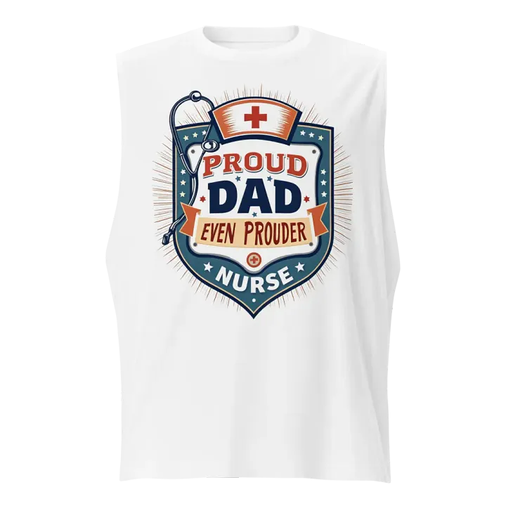 Proud Nurse Dad Shield Muscle Tank product image (1)