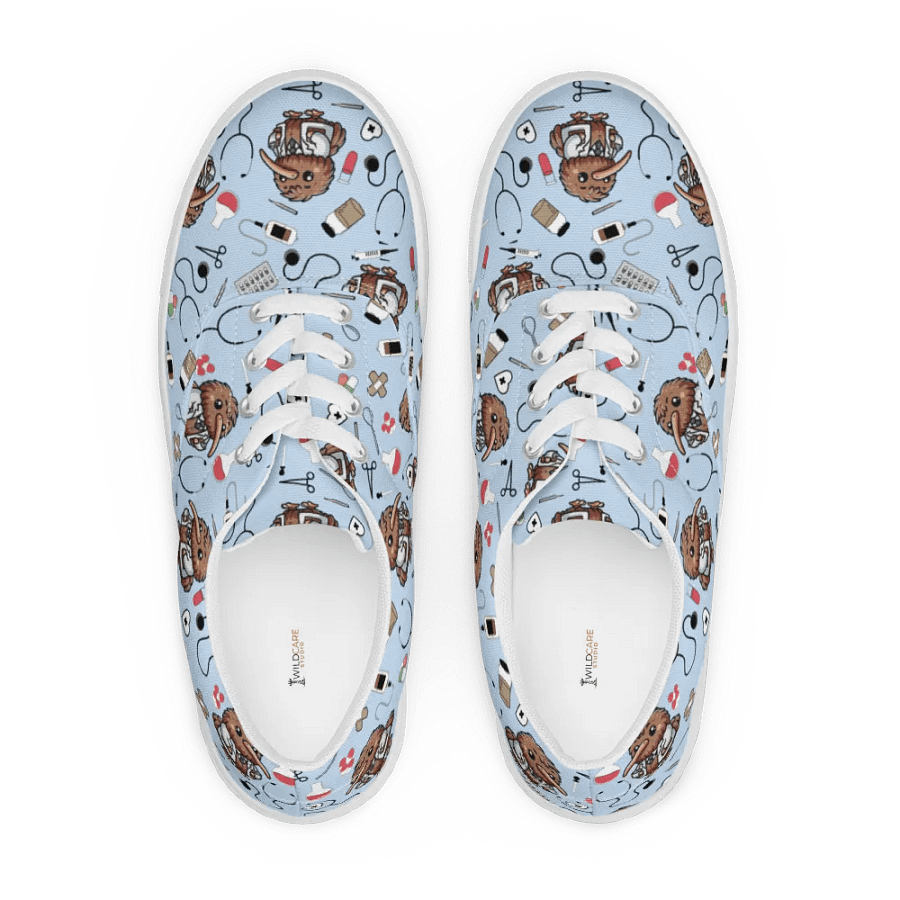 Cute Medical Kiwi Lace-up Canvas Shoes (Blue) product image (5)