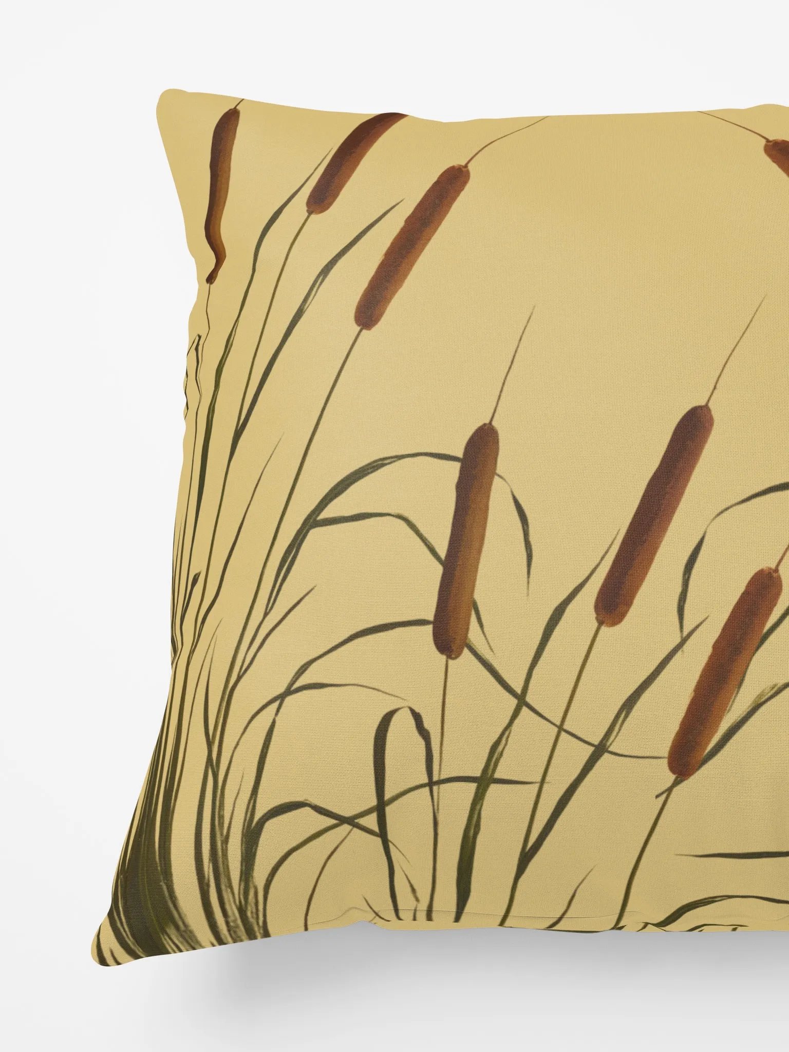 Cattail Serenity In Browns and Greens All-Over Print Pillow product image (3)