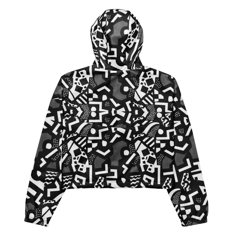 Monochrome 90s Vibes Crop Hoodie Windbreaker product image (6)