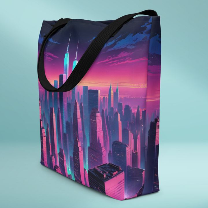 Vaporwave New York City All Over Print Tote Bag product image (1)