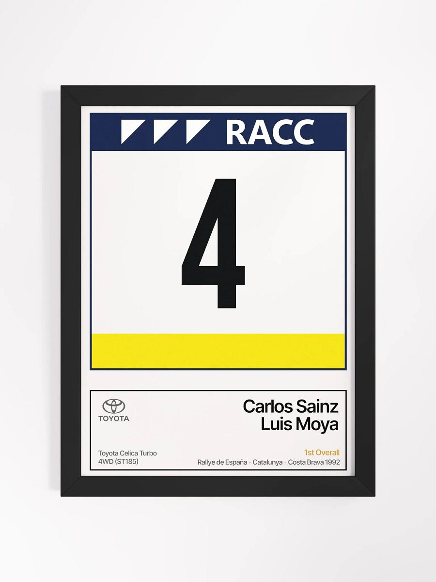 Framed A3 Print / Carlos Sainz / 1992 Rallye de España - Catalunya - Costa Brava Number 4 product image (2)