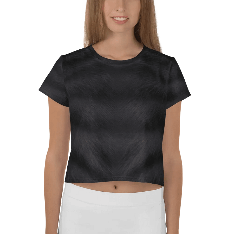 Black Tabby Cat Crop Tee product image (1)