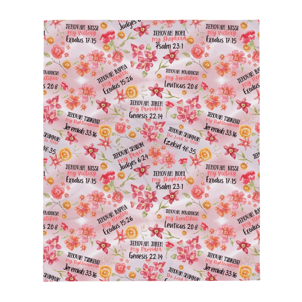 Pink Floral Names Of God Blanket product image (2)