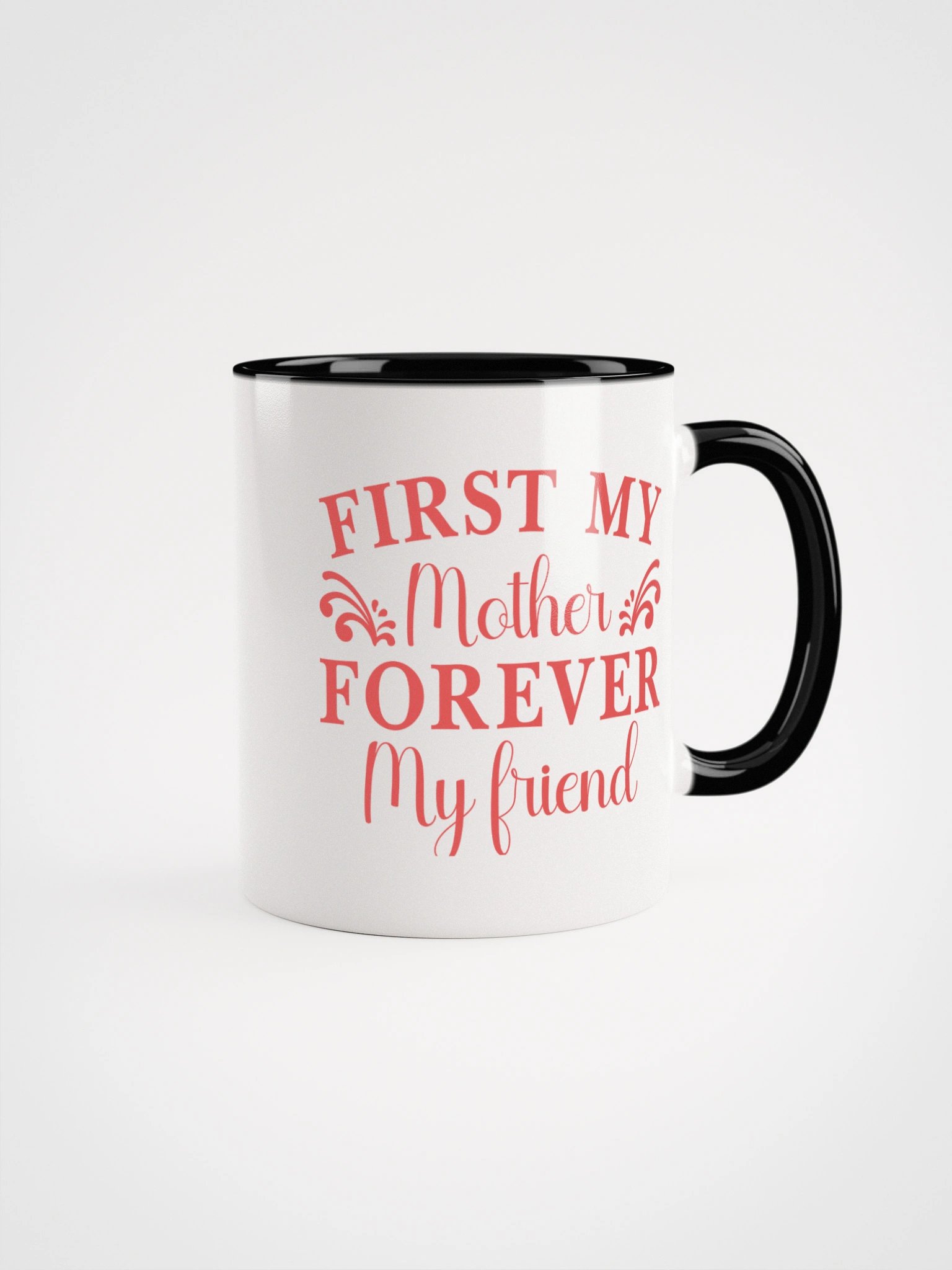Stylish Mom and Kid Affection Pose Art Ceramic Mug with Color Interior product image (2)