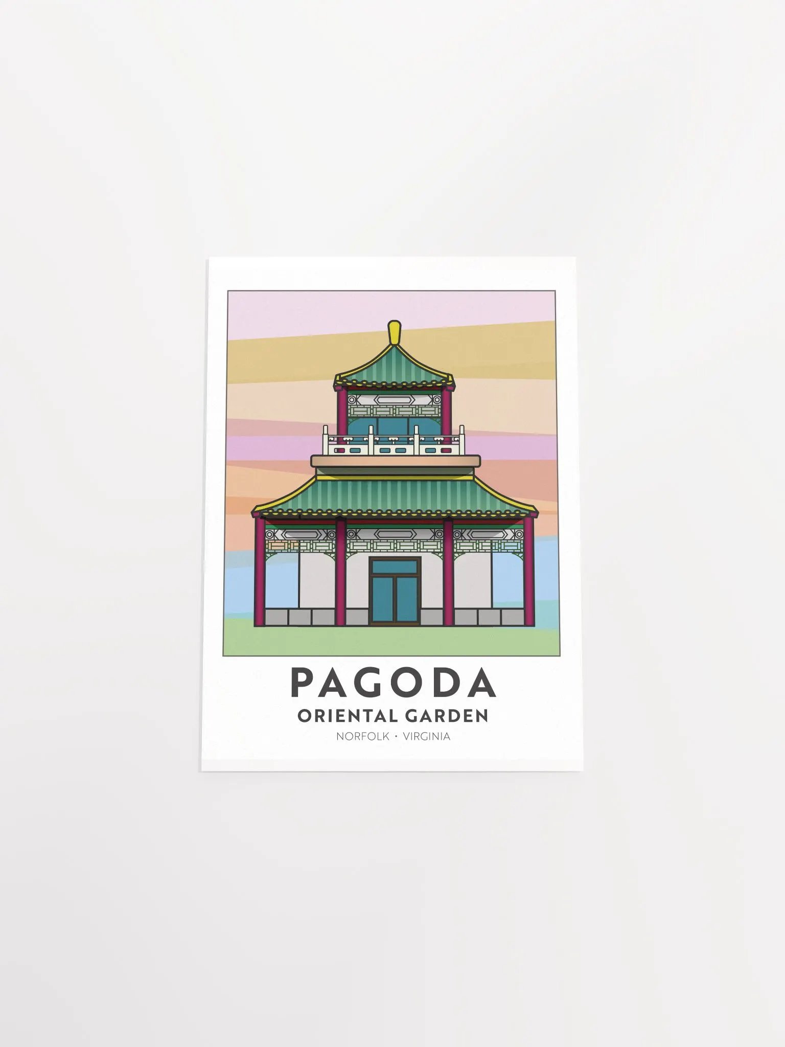 Norfolk Pagoda & Oriental Garden Art Print product image (2)