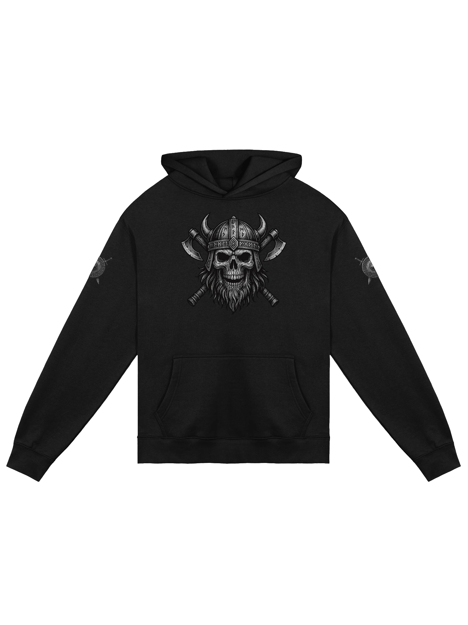 AS Colour Unisex Premium Oversized Hoodie - Norse Skull Front with Shield Sleeve Design product image (1)